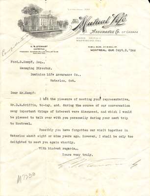 Letter to Ford S. Kumpf from G.B. Stewart, September 9, 1924