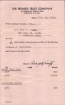 Receipt from George Kumpf for Stock share certificates, February 13, 1939