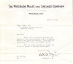Letter to Ford S. Kumpf from George T. Vogt of the Waterloo Trust and Savings Company, January 3, 1941