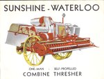 Sunshine Waterloo Combine Thresher Brochure, 1930