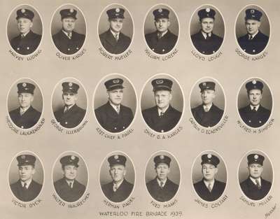 Waterloo Fire Department Members, 1939