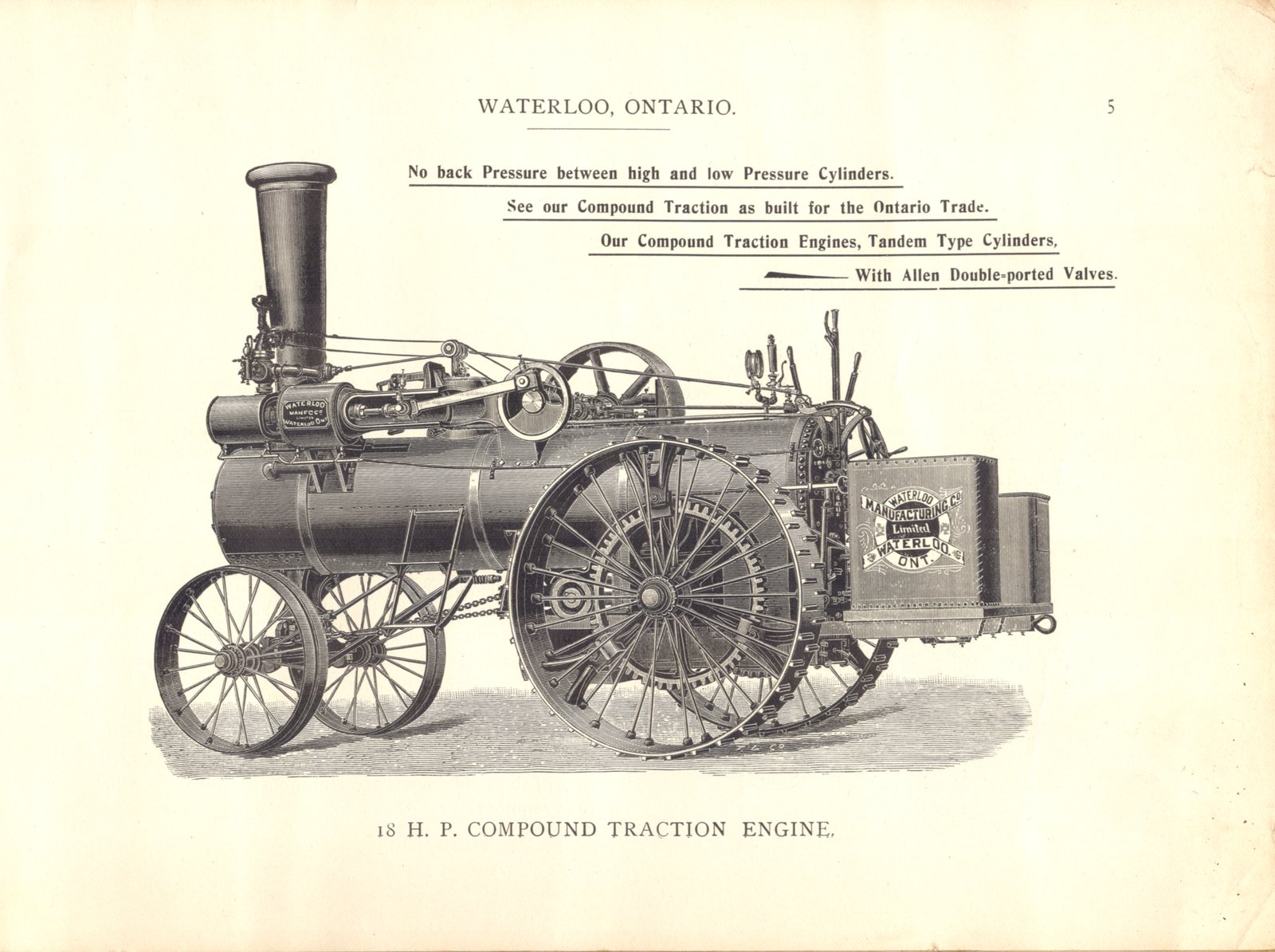 Compound Traction Engine View Waterloo Manufacturing Company Limited