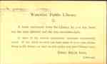 Waterloo Public Library Overdue Notice, 1940