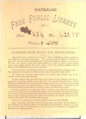 Waterloo Public Library Bookplate