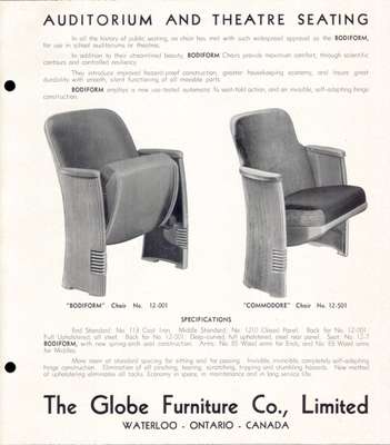 Globe Furniture Company Advertisements, Waterloo, Ontario