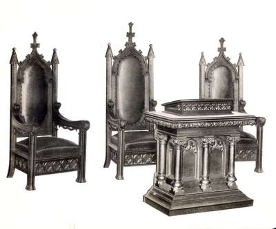 Globe Furniture Company Church Chairs and Tables, Waterloo, Ontario