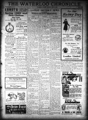 Waterloo Chronicle (Waterloo, On1868), 12 Apr 1923