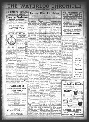 Waterloo Chronicle (Waterloo, On1868), 15 Apr 1926