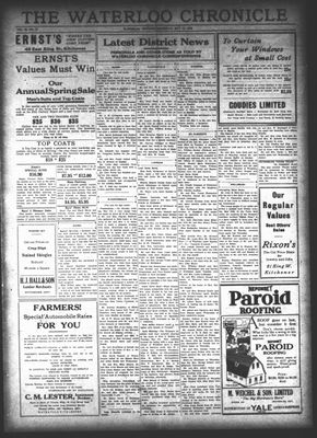 Waterloo Chronicle (Waterloo, On1868), 13 May 1926