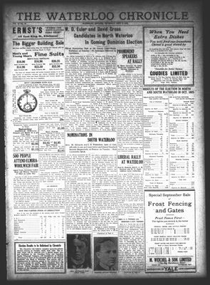 Waterloo Chronicle (Waterloo, On1868), 9 Sep 1926