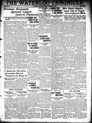 Waterloo Chronicle (Waterloo, On1868), 26 Sep 1929