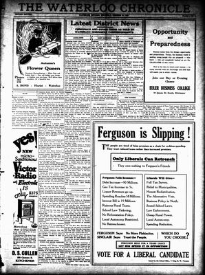 Waterloo Chronicle (Waterloo, On1868), 31 Oct 1929