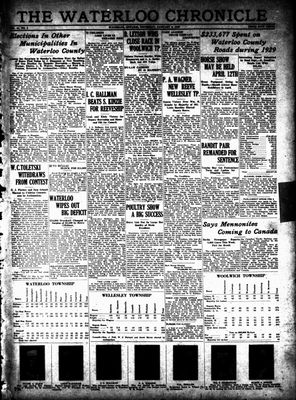 Waterloo Chronicle (Waterloo, On1868), 9 Jan 1930