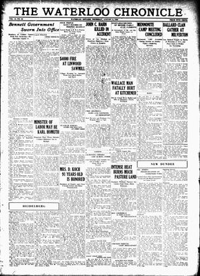 Waterloo Chronicle (Waterloo, On1868), 14 Aug 1930