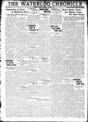 Waterloo Chronicle (Waterloo, On1868), 8 Oct 1931