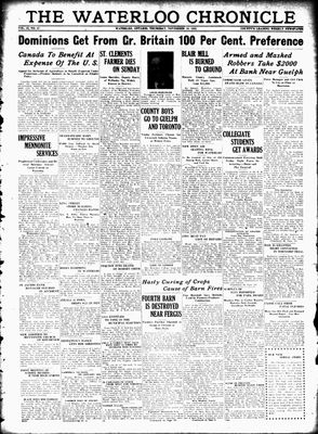 Waterloo Chronicle (Waterloo, On1868), 19 Nov 1931