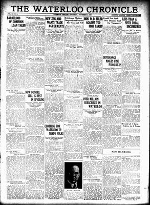 Waterloo Chronicle (Waterloo, On1868), 3 Nov 1932