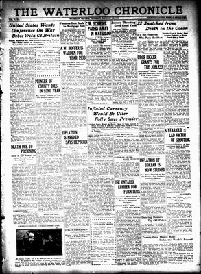 Waterloo Chronicle (Waterloo, On1868), 26 Jan 1933