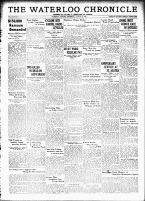 Waterloo Chronicle (Waterloo, On1868), 16 Aug 1934