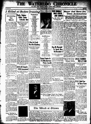 Waterloo Chronicle (Waterloo, On1868), 28 Nov 1935