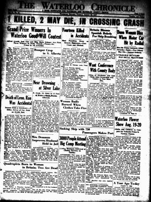 Waterloo Chronicle (Waterloo, On1868), 10 Aug 1937