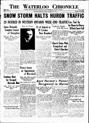 Waterloo Chronicle (Waterloo, On1868), 23 Nov 1937