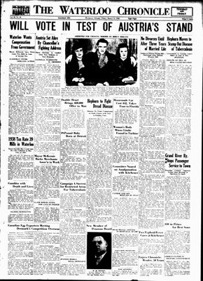 Waterloo Chronicle (Waterloo, On1868), 11 Mar 1938