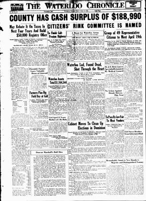 Waterloo Chronicle (Waterloo, On1868), 8 Apr 1938