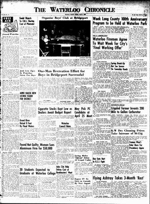 Waterloo Chronicle (Waterloo, On1868), 4 Apr 1952