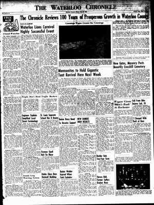 Waterloo Chronicle (Waterloo, On1868), 27 Jun 1952