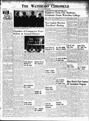 Waterloo Chronicle (Waterloo, On1868), 22 May 1953