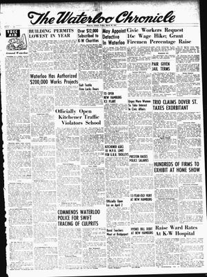 Waterloo Chronicle (Waterloo, On1868), 26 Mar 1954