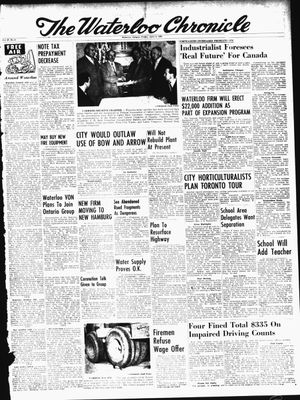 Waterloo Chronicle (Waterloo, On1868), 9 Apr 1954