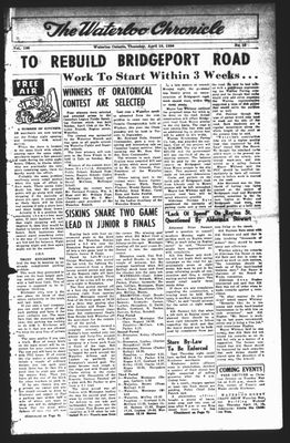 Waterloo Chronicle (Waterloo, On1868), 19 Apr 1956