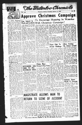 Waterloo Chronicle (Waterloo, On1868), 11 Oct 1956