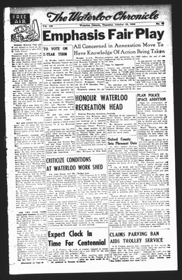 Waterloo Chronicle (Waterloo, On1868), 18 Oct 1956