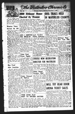 Waterloo Chronicle (Waterloo, On1868), 1 Nov 1956