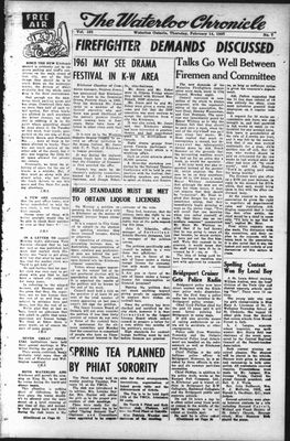 Waterloo Chronicle (Waterloo, On1868), 14 Feb 1957