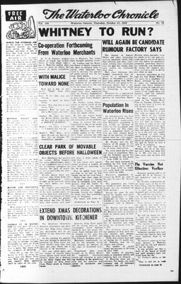 Waterloo Chronicle (Waterloo, On1868), 17 Oct 1957