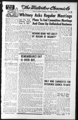 Waterloo Chronicle (Waterloo, On1868), 14 Nov 1957