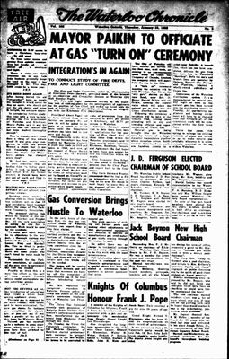 Waterloo Chronicle (Waterloo, On1868), 16 Jan 1958