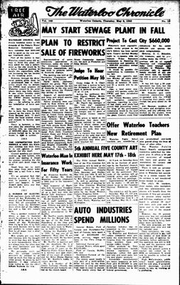 Waterloo Chronicle (Waterloo, On1868), 8 May 1958