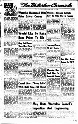 Waterloo Chronicle (Waterloo, On1868), 15 May 1958