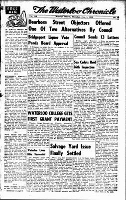 Waterloo Chronicle (Waterloo, On1868), 5 Jun 1958