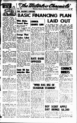 Waterloo Chronicle (Waterloo, On1868), 23 Oct 1958