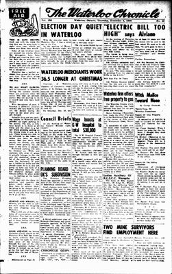 Waterloo Chronicle (Waterloo, On1868), 4 Dec 1958