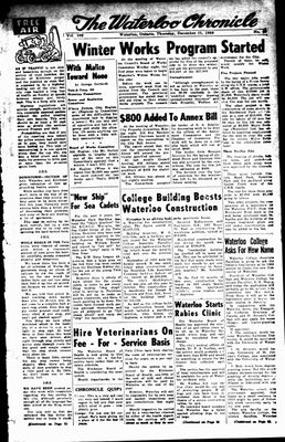 Waterloo Chronicle (Waterloo, On1868), 11 Dec 1958