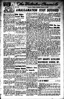 Waterloo Chronicle (Waterloo, On1868), 22 Jan 1959