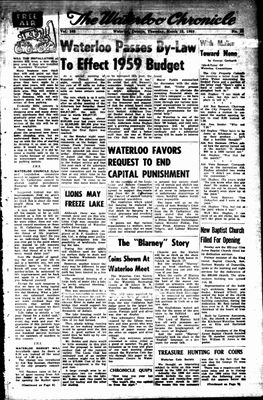 Waterloo Chronicle (Waterloo, On1868), 12 Mar 1959