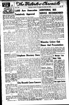 Waterloo Chronicle (Waterloo, On1868), 12 Nov 1959